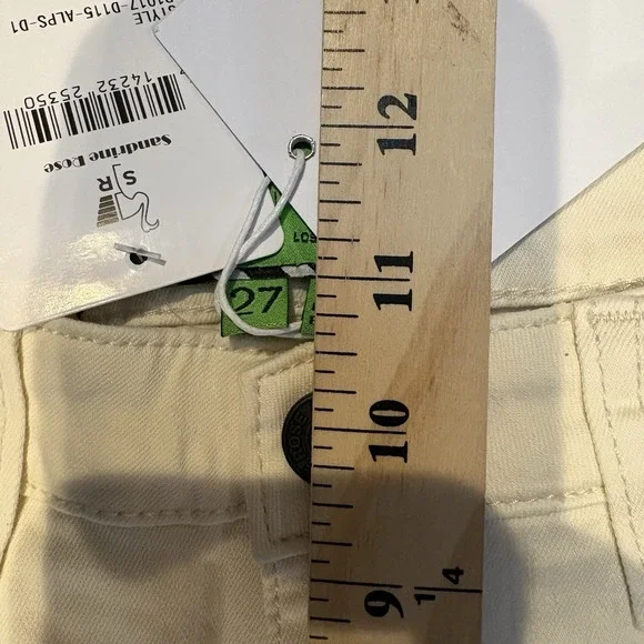 Sandrine Rose SR vs High Rise Flare Jeans 27 ALPES Cream Bell Bottom NWT - Picture 11 of 11